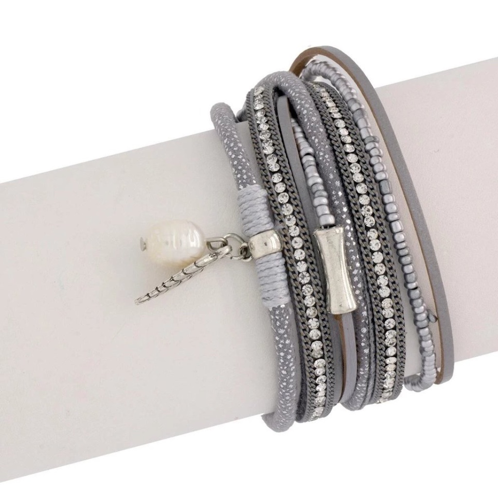 Saachi Sacramento Gray Wrap Bracelet